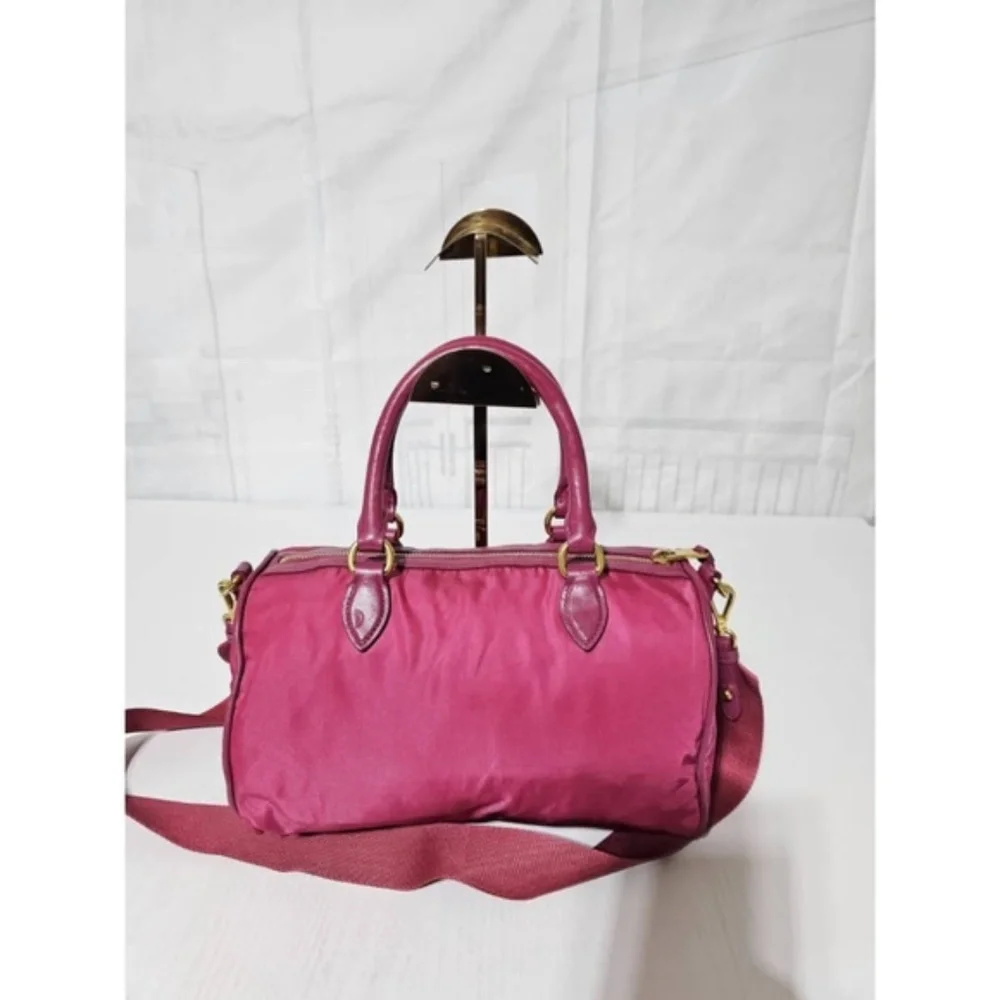 Authentic Prada Bauletto Baguettes Nylon Bag Pink